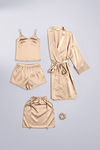 Zivame Luxe Satin 5 Pc Sleep Set - Sun Kiss — thumbnail 2